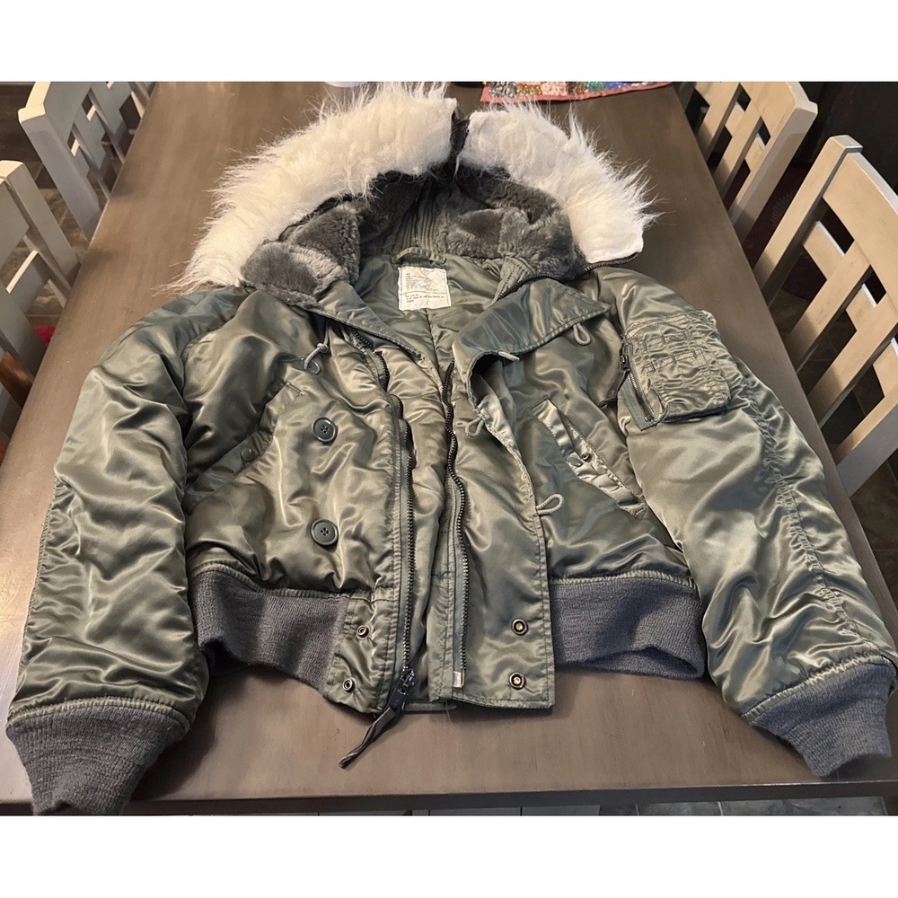 Vintage USAF N-2B Flight Jacket Men's Large Alpha Industries 60s Vietnam Parka